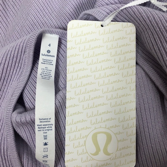 NWT Lululemon Wrap It Back Sweater Lilac Lavender - Picture 7 of 8
